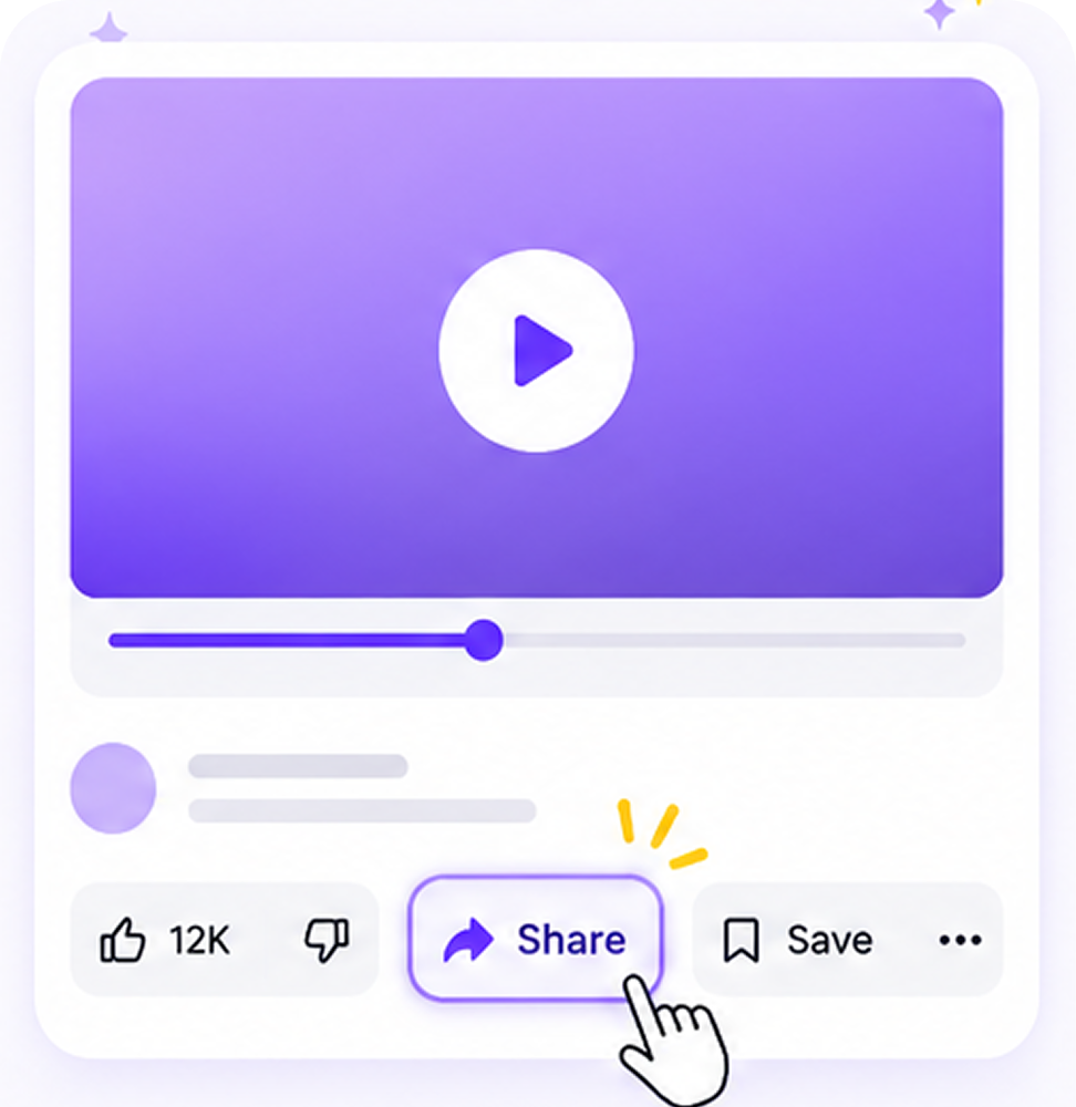 Open the app and tap Share