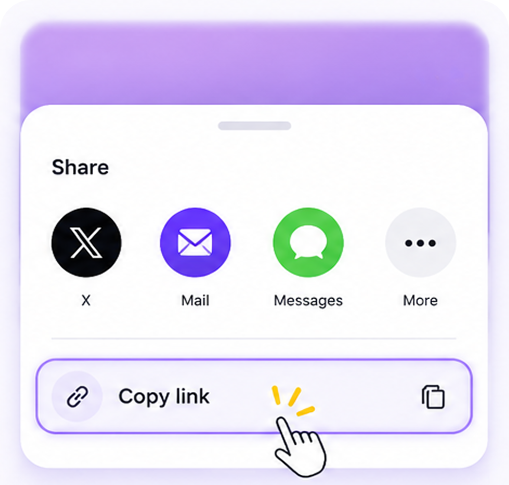 Tap Copy URL to copy the link