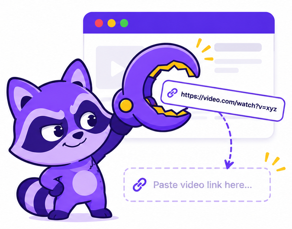 Snag the raccoon pasting a video link